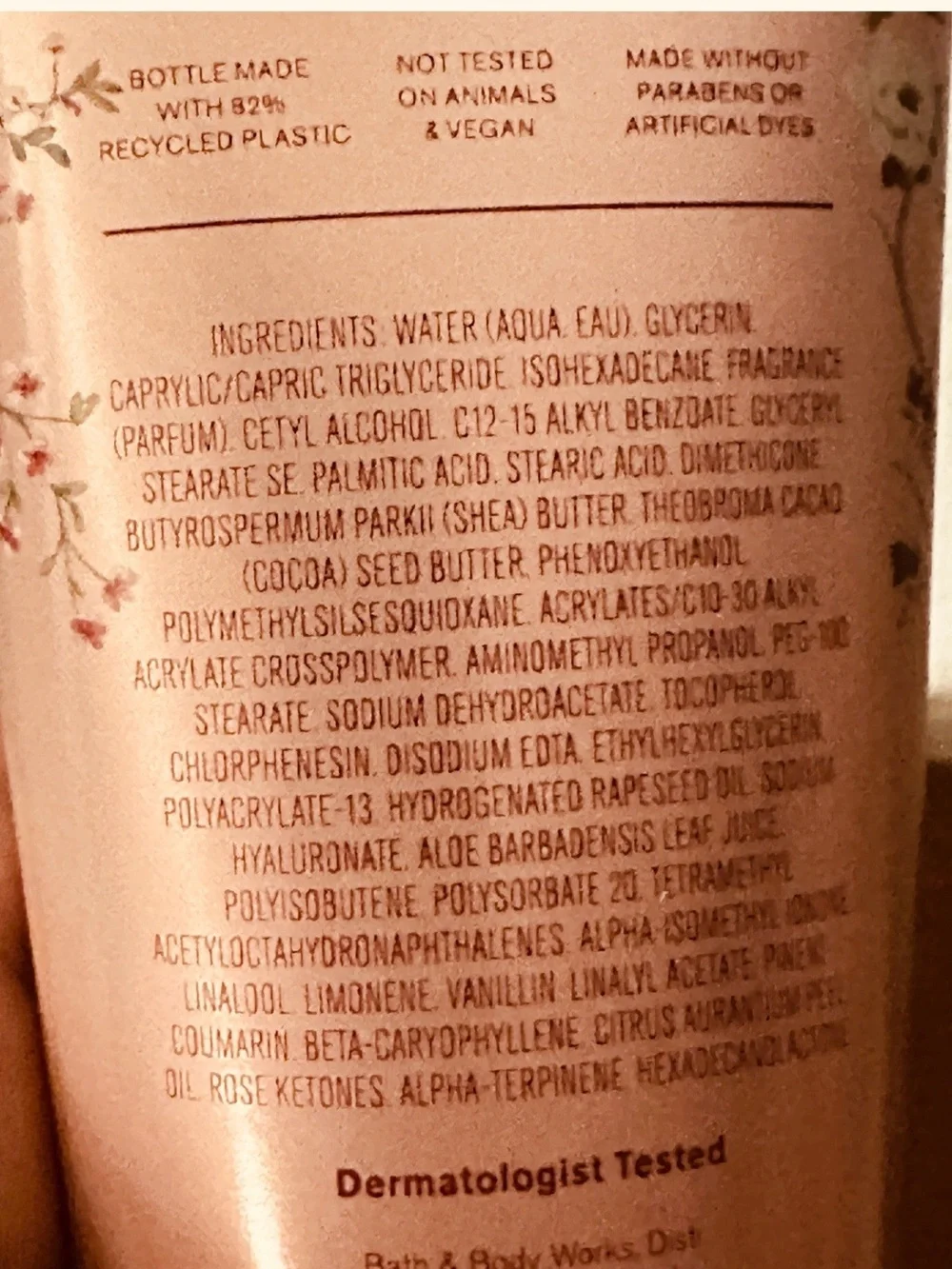 Bath & Body Works Forever Cherry Blossom Body Cream - Light Pink & Green Accents